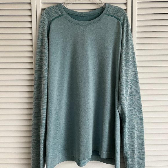 Lululemon Metal Vent Tech Long Sleeve men’s large teal rare - Picture 1 of 12